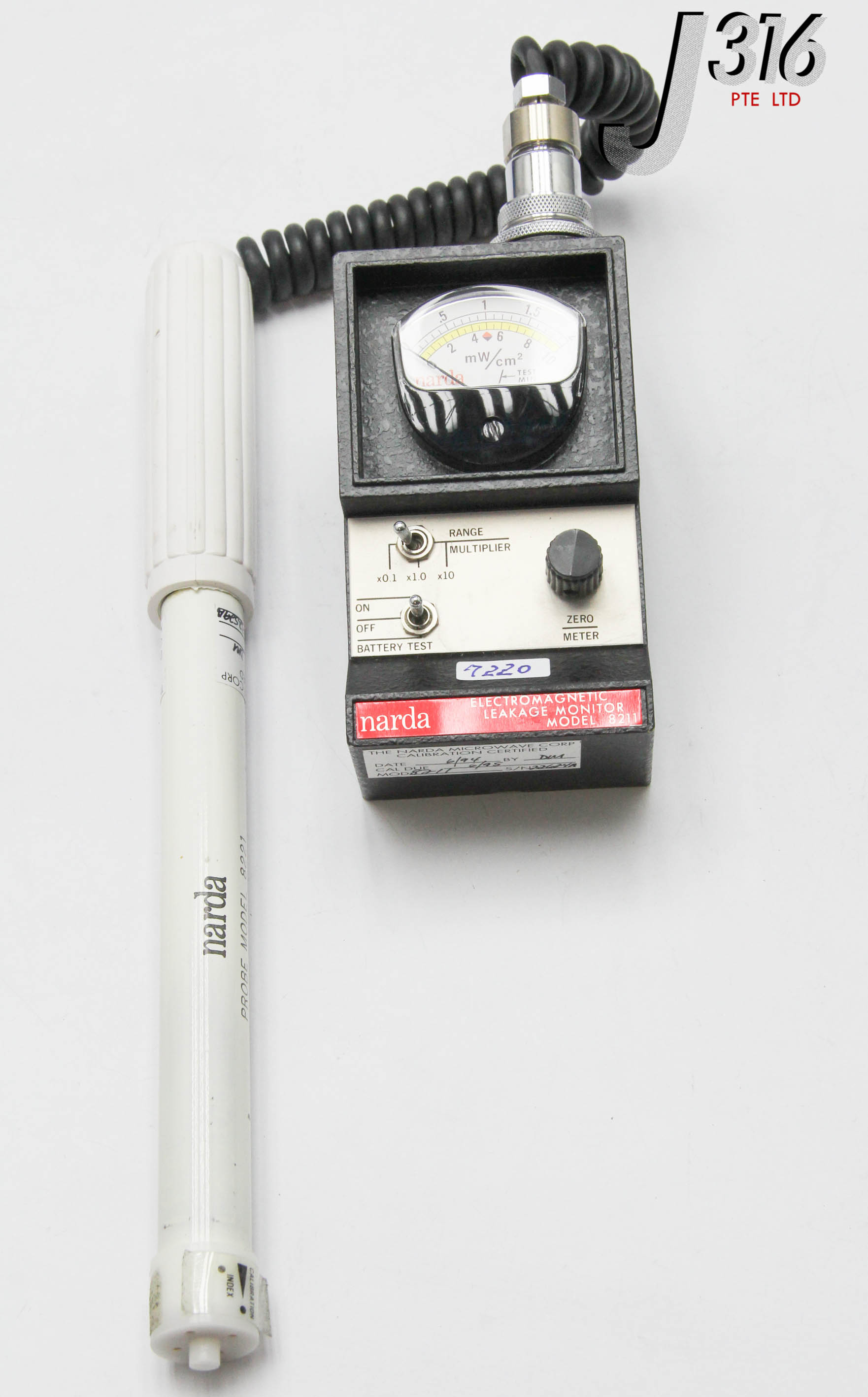 【YoH!!! 】 7220 NARDA ELECTROMAGNETIC LEAKAGE MONITOR W/ PROBE MODEL 8221
